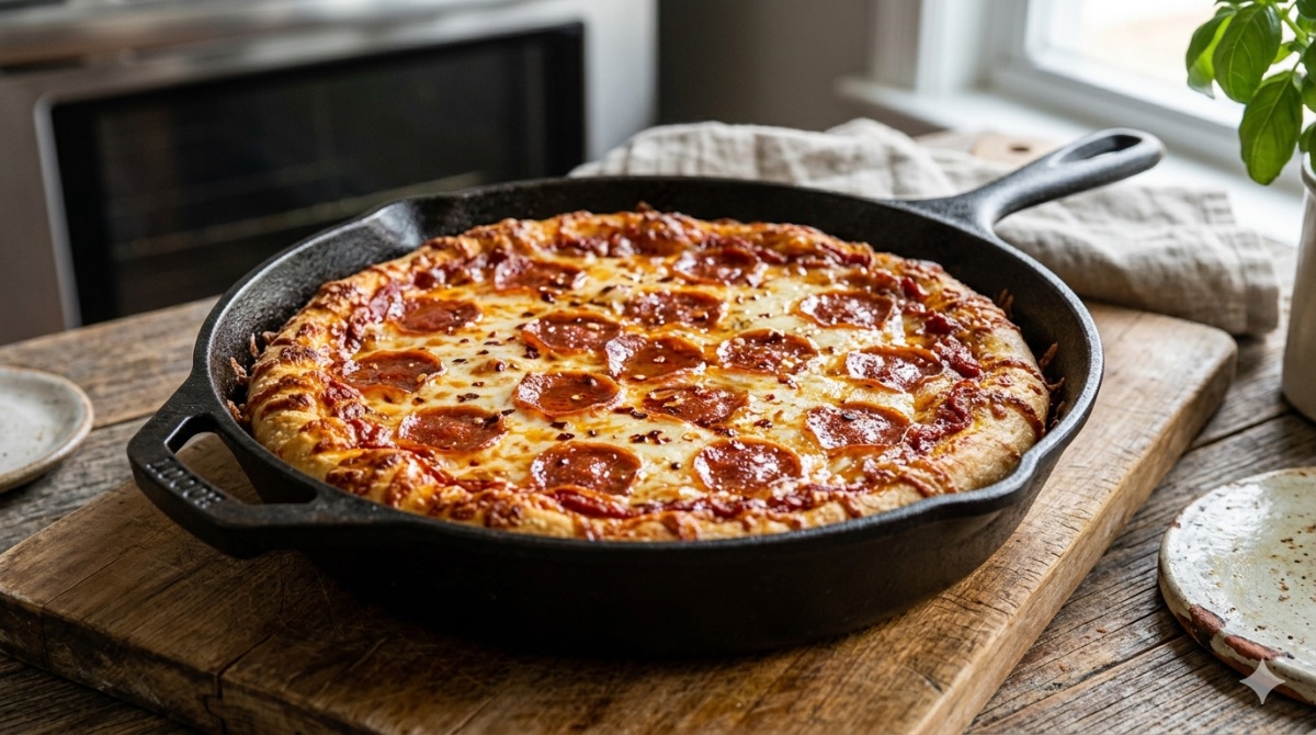 Gietijzeren Pan Pizza (Inclusief Zelfgemaakt Deeg)