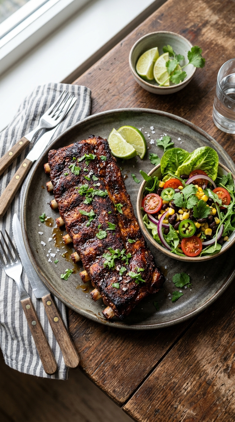 Mexicaanse Gekruide Kamado Spareribs met Frisse Salade